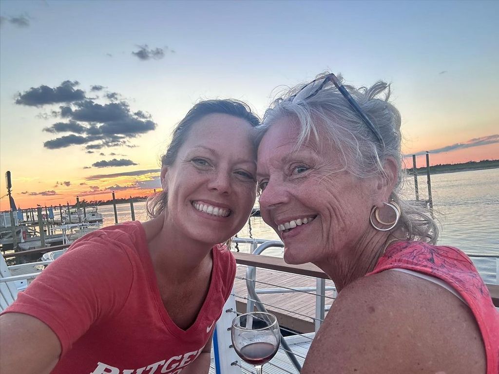 Dylan Dreyer and her mom pose for a selfie during a family visit