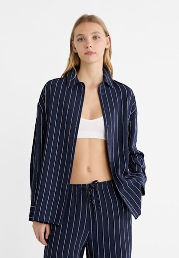 Striped Straight Textured Shirt 