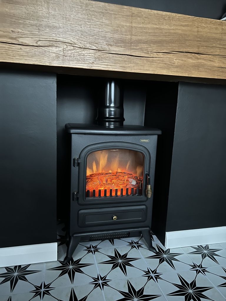 fireplace faux log burner