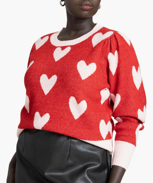 plus size valentines day heart sweater