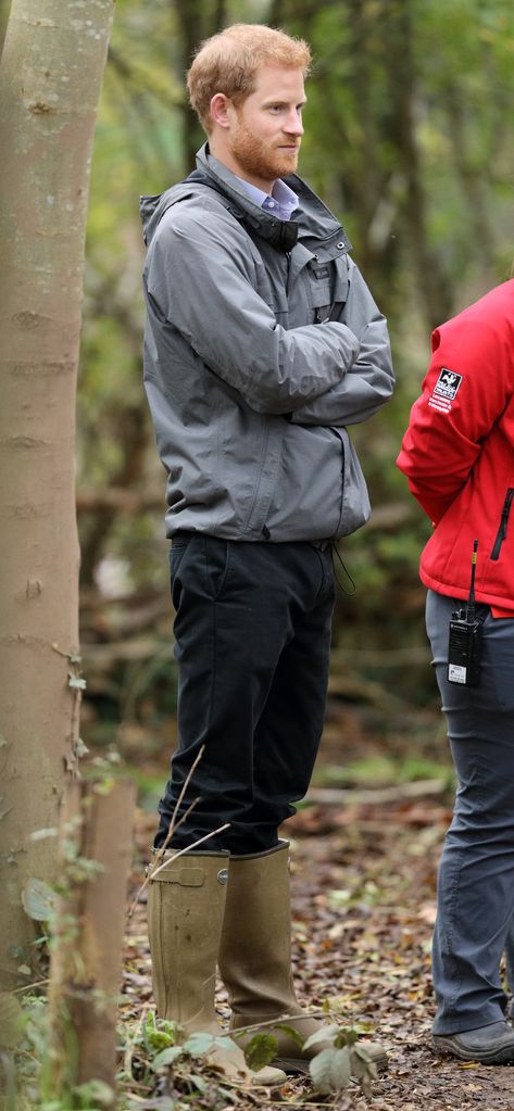 Prince Harry wearing wellies