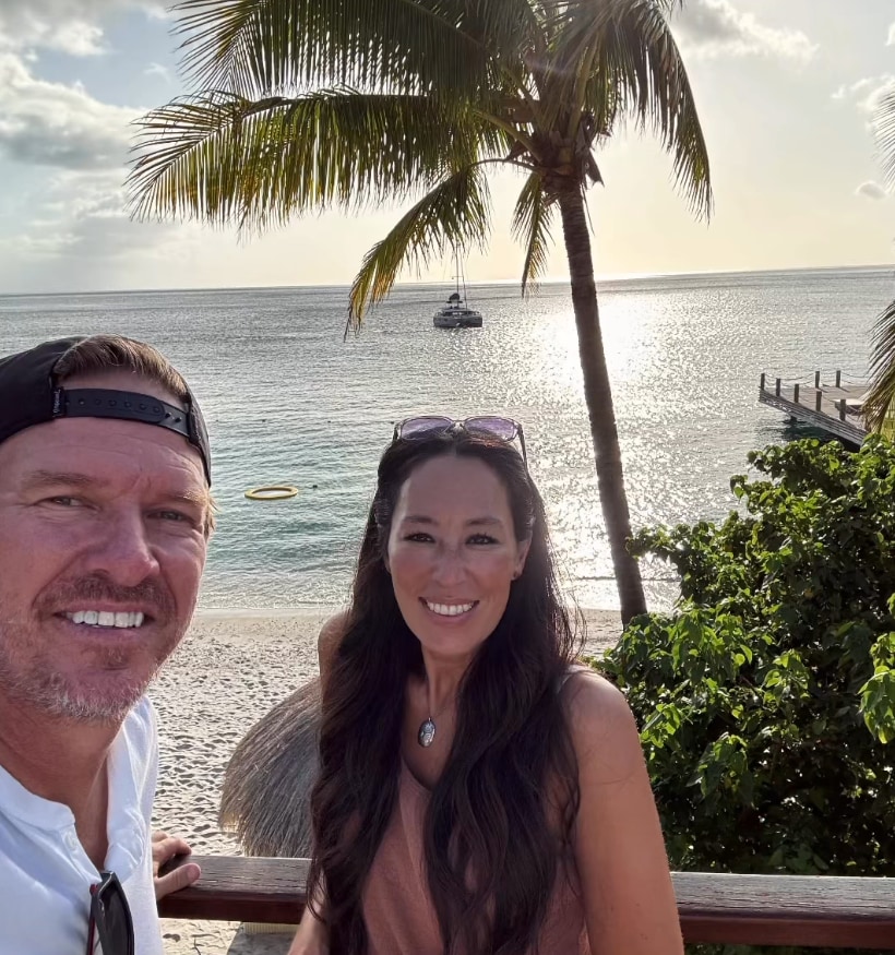 Photo shared by Joanna Gaines on Instagram August 2024 of a family vacation to St. Lucia with her husband Chip Gaines and their five kids