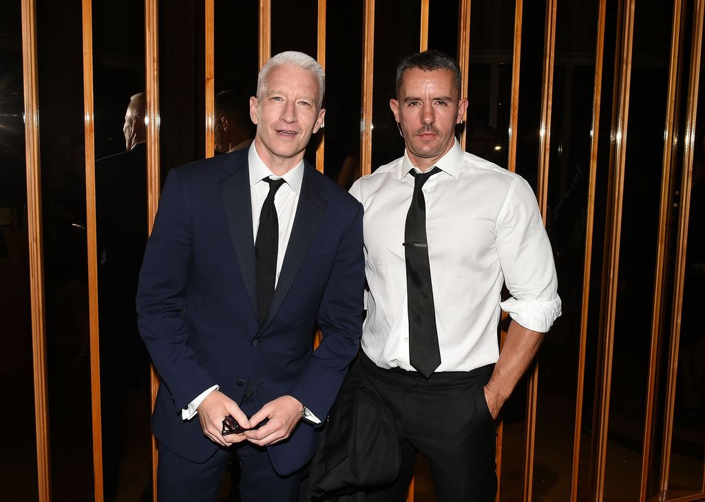 Anderson Cooper and Benjamin Maisani attend the 2015 amfAR Inspiration Gala  after party at Boom Boom Room on June 16, 2015 in New York City
