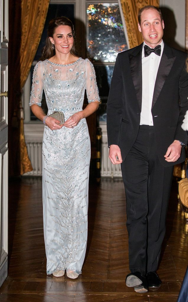 Catherine, Duchess of Cambridge and Prince William, in formal dress