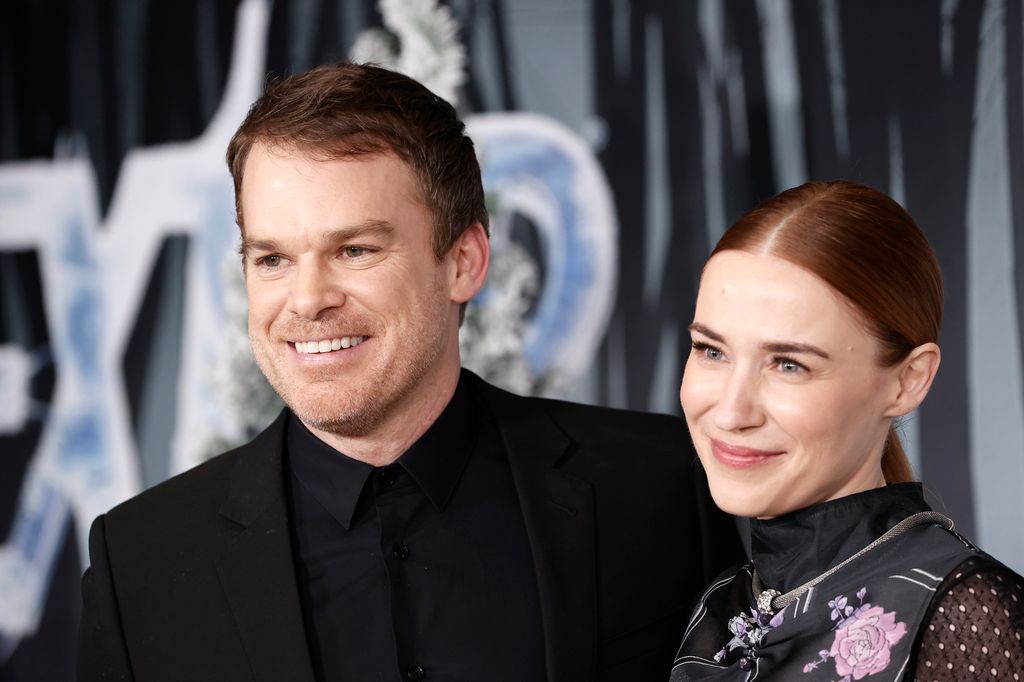 Michael C. Hall and Morgan Macgregor attend the "Dexter: New Blood" Series World Premiere at Alice Tully Hall, Lincoln Center on November 01, 2021 in New York City