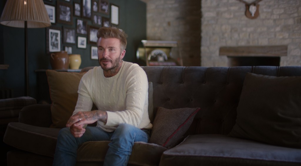 David Beckham in their living room