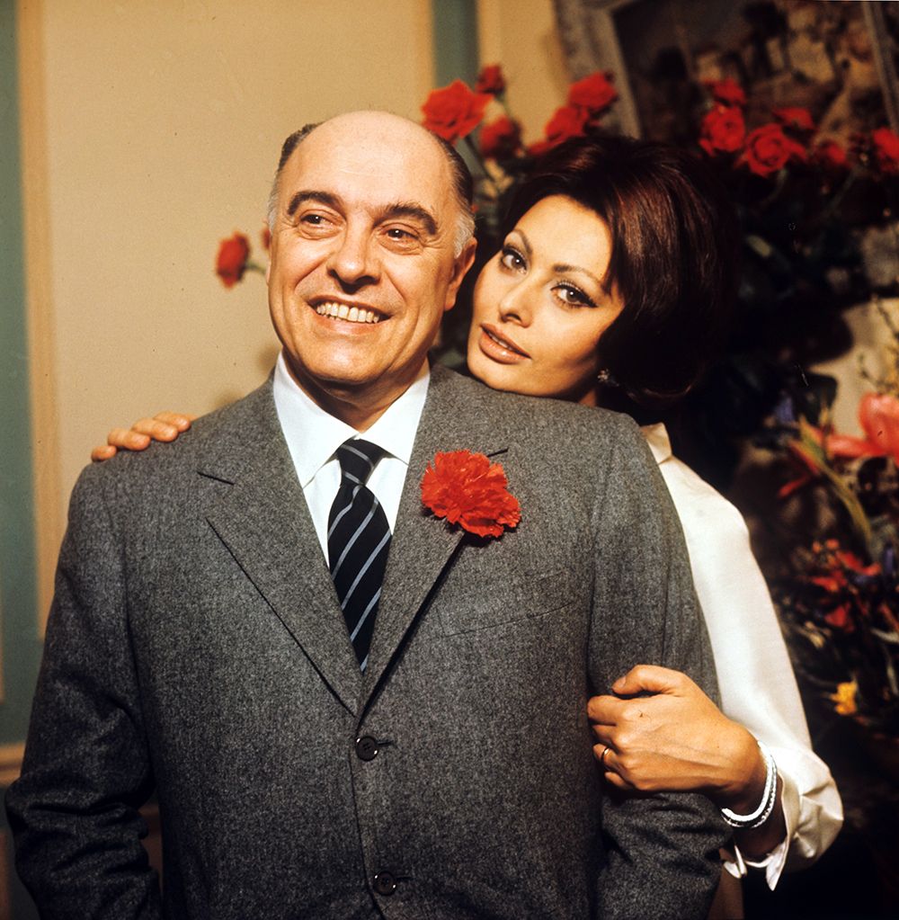 Sophia Loren pictured with her husband Carlo Ponti 