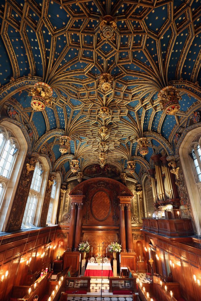  A general view inside the chapel ahead of a service at the Hampton Court Palace on February 9, 2016 