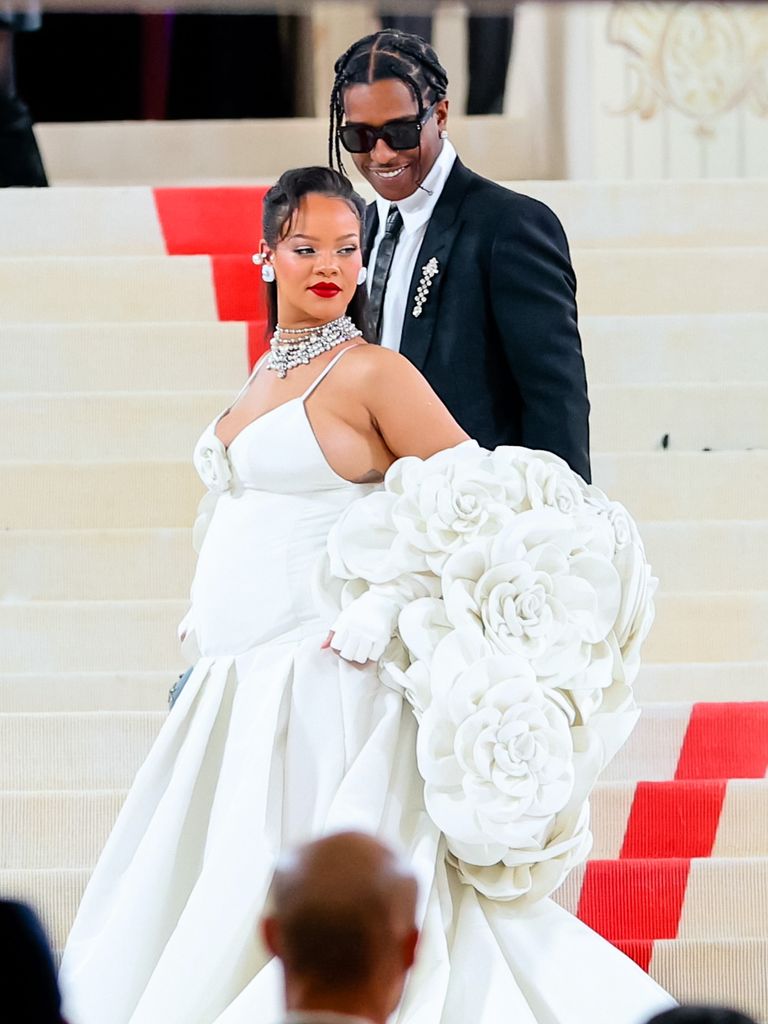 Rihanna pregnant with ASAP rocky at the 2023 Met Gala