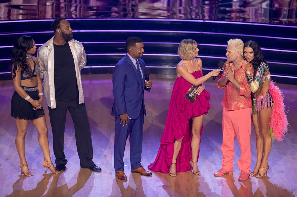 BRITT STEWART, BARON DAVIS, ALFONSO RIBEIRO, JULIANNE HOUGH, COREY FELDMAN, JENNA JOHNSON on Dancing with the Stars season 34, 2025
