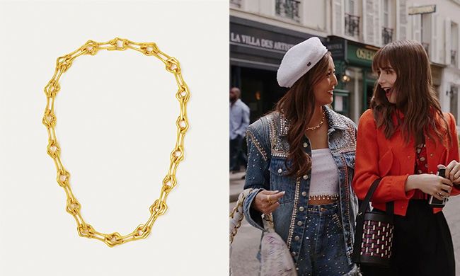 Ashley Park wearing the Myrine necklace