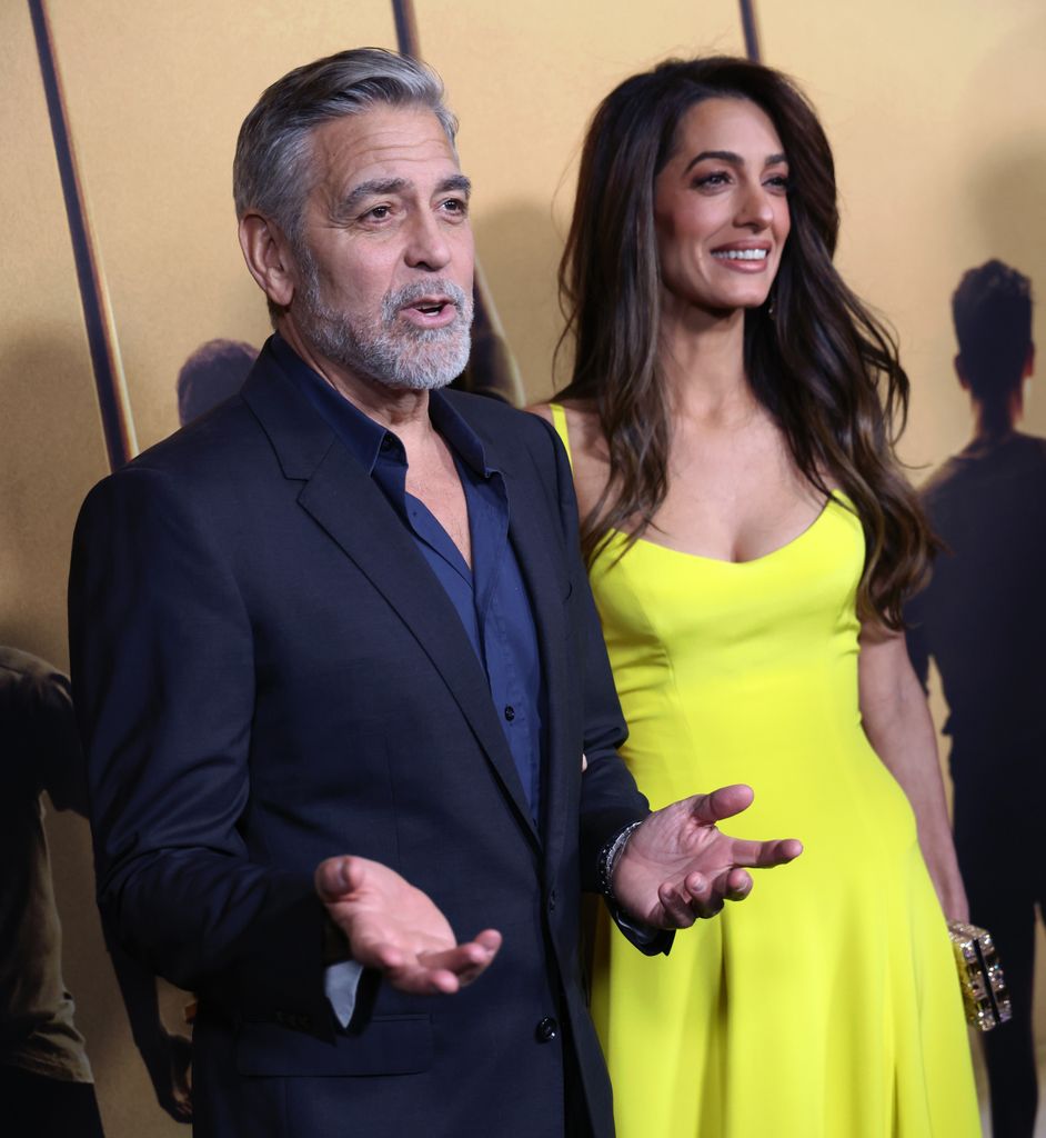 BEVERLY HILLS, CALIFORNIA - DECEMBER 11: George Clooney and Amal Clooney attend the Amazon MGM Studios Los Angeles premiere of "The Boys in the Boat" at the Samuel Goldwyn Theater on December 11, 2023 in Beverly Hills, California. (Photo by David Livingston/WireImage)