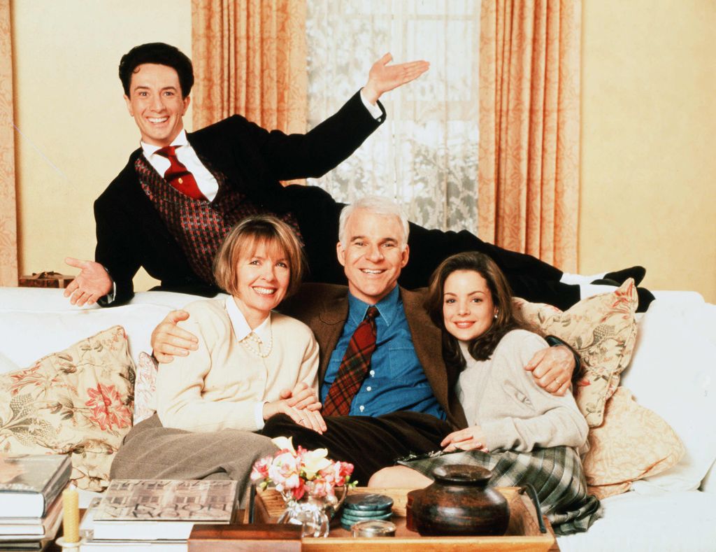Martin Short, Diane Keaton, Steve Martin and Kimberly Williams in Father Of The Bride II in 1995