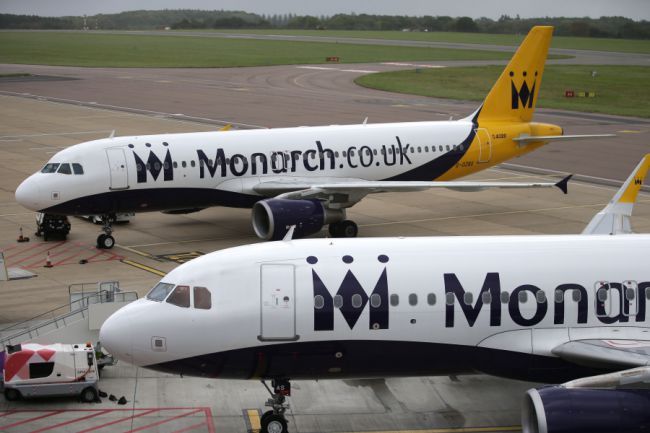 Monarch airlines flights on the runway