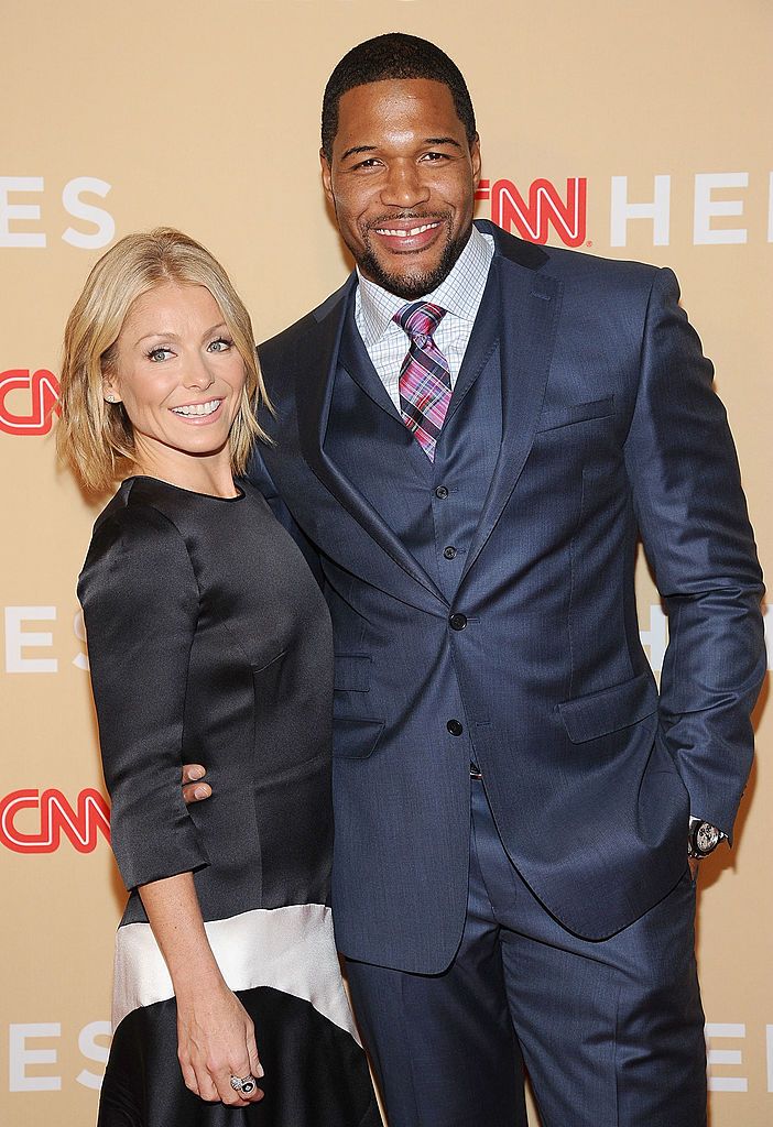 Kelly Ripa and Michael Strahan pose together at a CNN event