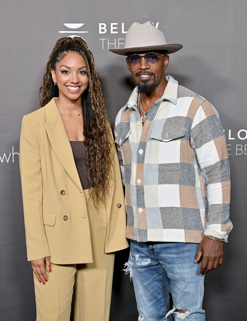 Corinne Foxx and Jamie Foxx attend the screening of “Los Angeles.” "Below the belt line" at the Directors Guild Of America on October 1, 2022 in Los Angeles, California.