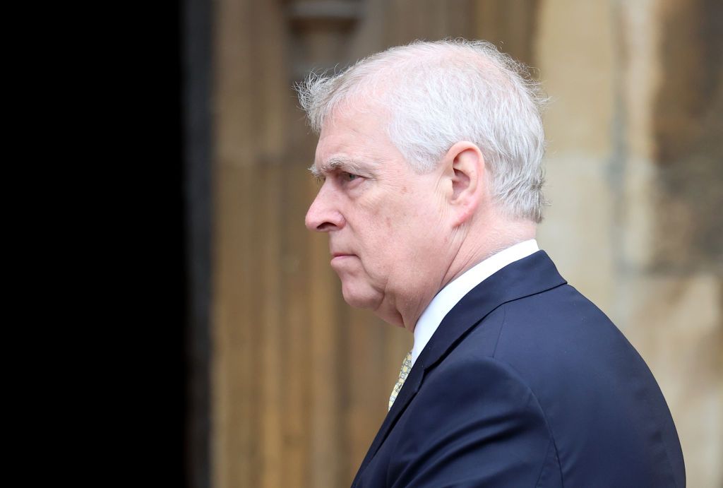  Prince Andrew, Duke of York arrives for the Easter Mattins Service at Windsor Castle 