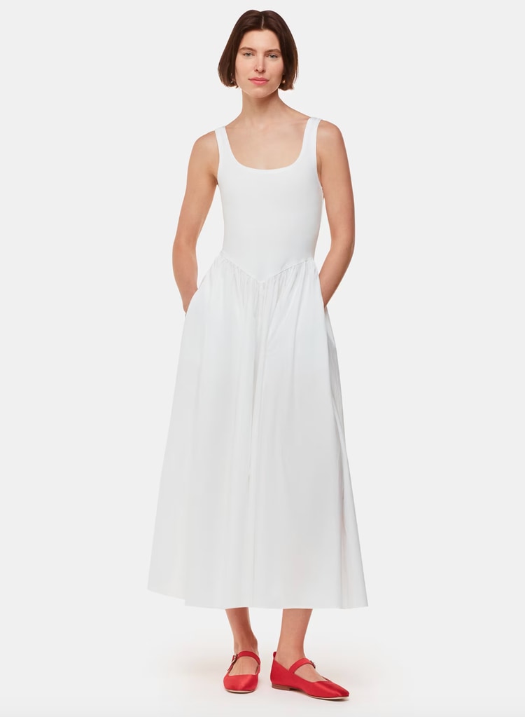 Whistles white midi dress