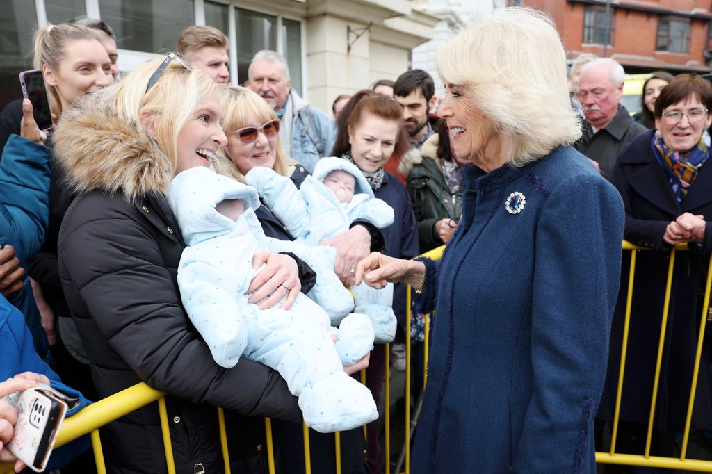 Queen Camilla meets members of the public on the Isle of Man