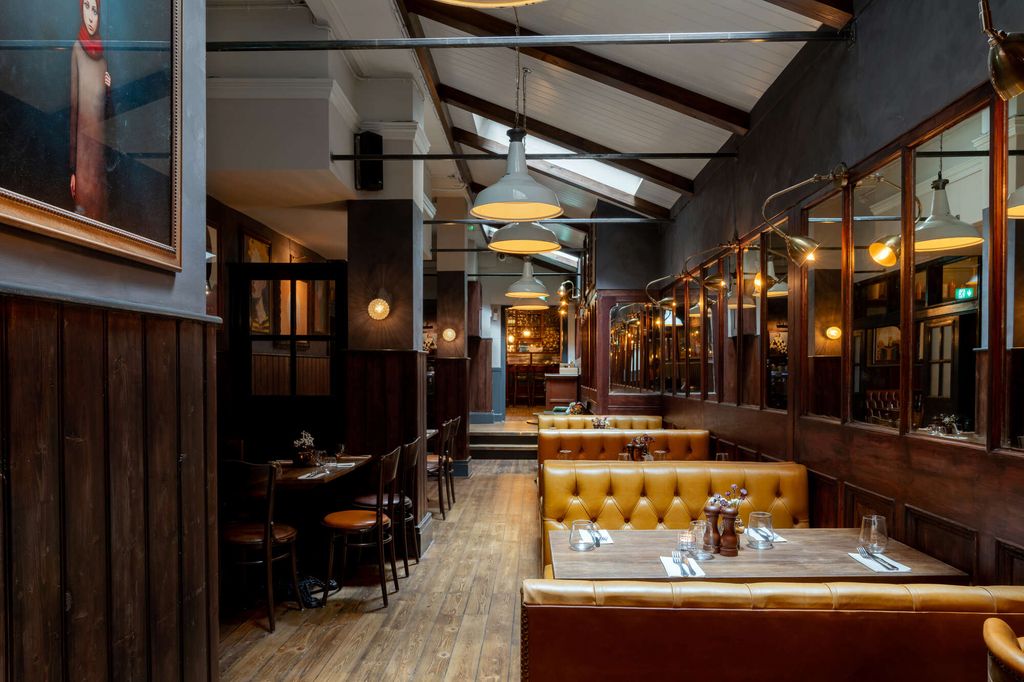 Seating inside Daly's Wine bar and Beer Hall