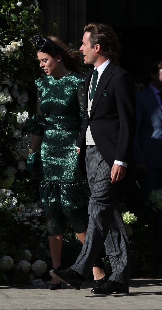 Princess Beatrice of York leaves York Minster after the wedding of Ellie Goulding and Caspar Jopling. (Photo by Peter Byrne/PA Images via Getty Images)