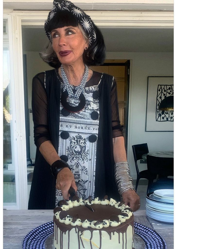 Woman cutting a cake