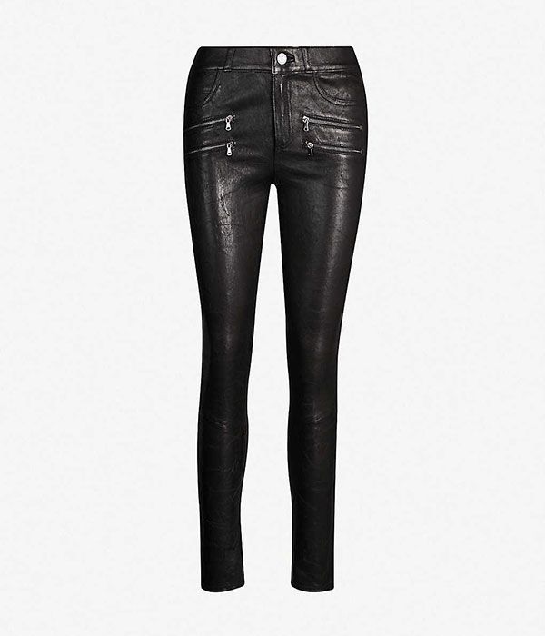 Paige leather skinny jeans
