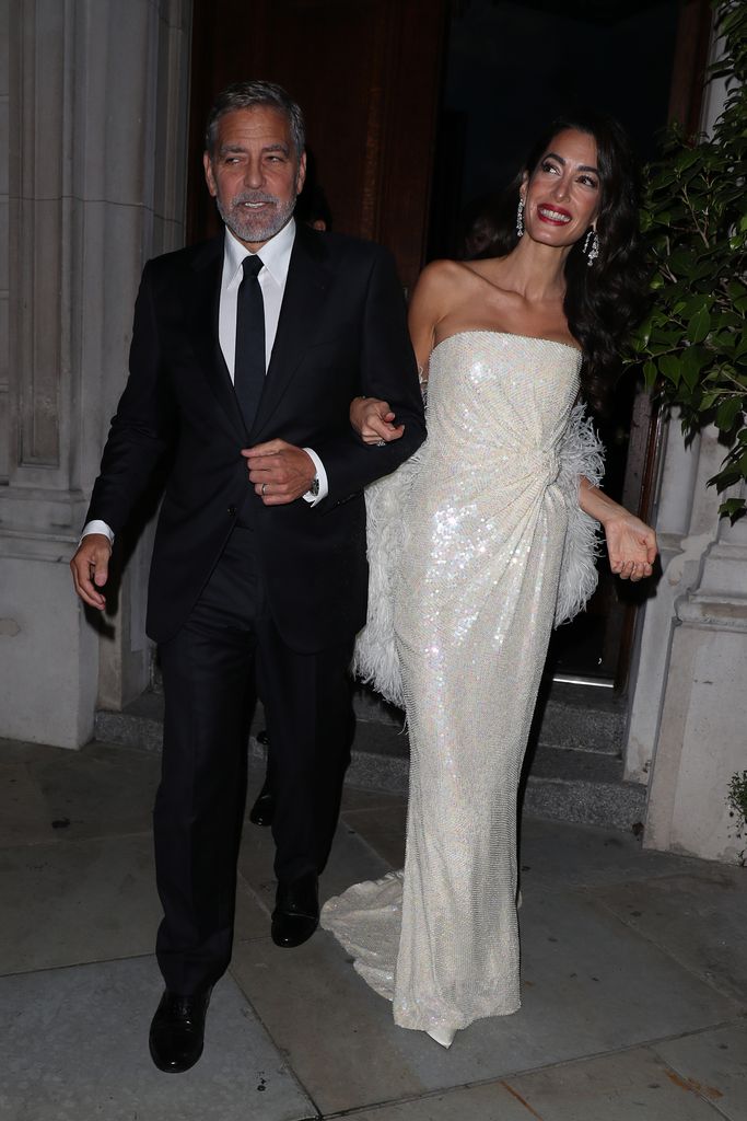 Amal Clooney's divine bridal looks: slinky slip dress, feathered ...