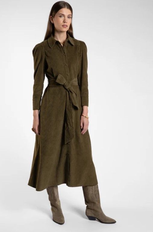 Valerie Olive dress, £340, Beulah London