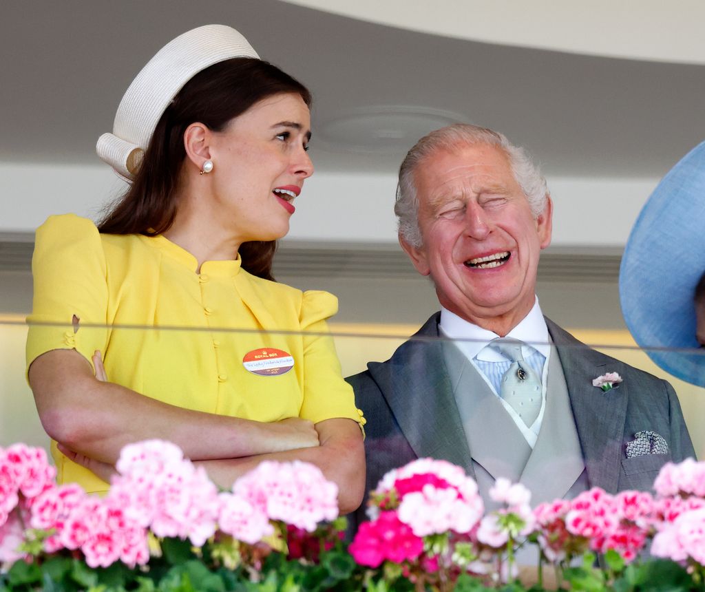 Lady Sophie Windsor and King Charles III watch the racing from the Royal Box as they attend day 5 of Royal Ascot 2023 at Ascot Racecourse on June 24, 2023 in Ascot, England.