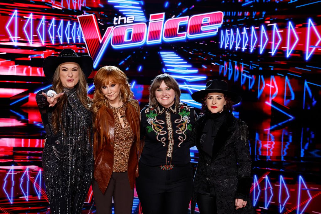 THE VOICE -- "Live Top 12 Results" Episode 2420B -- Pictured: (l-r) Jacquie Roar, Reba McEntire, Ruby Leigh, Jordan Rainer