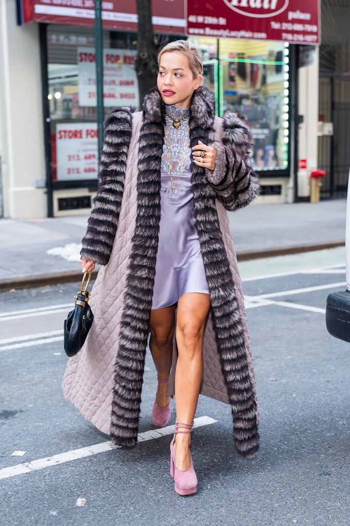 Rita Ora is seen in Midtown on December 31, 2025 in New York City. (Photo by TheStewartofNY/GC Images)