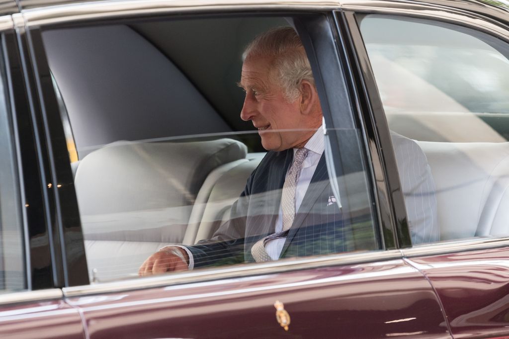 King Charles arrived in his car to visit 180 House
