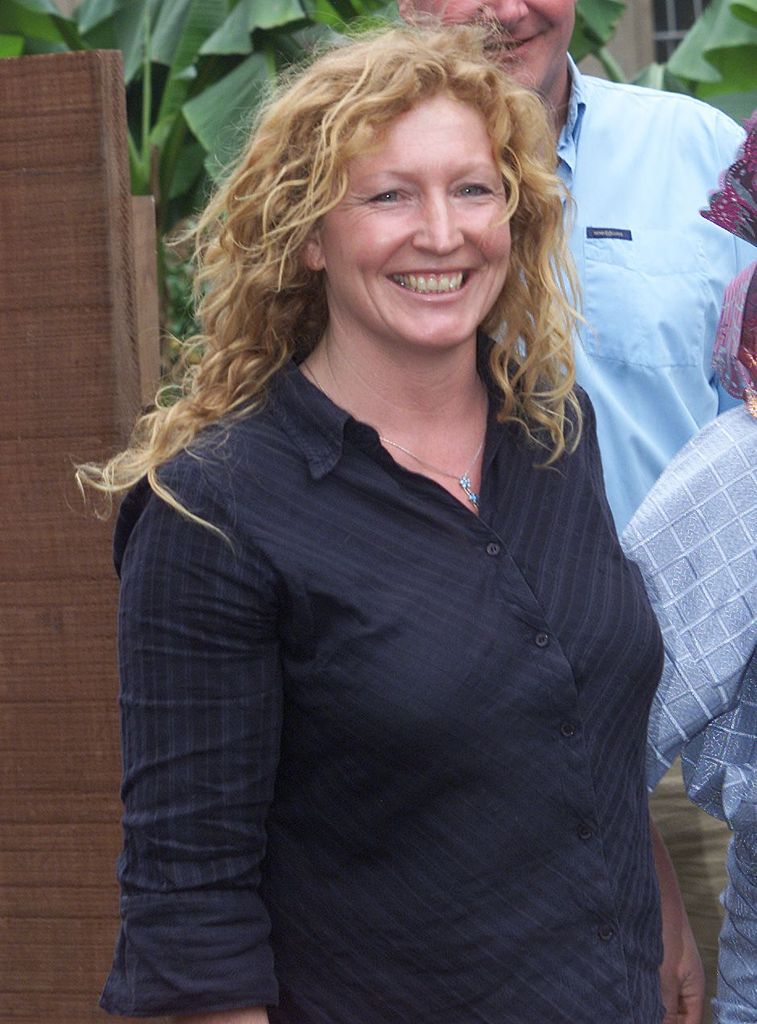 Charlie dimmock in a black outfit