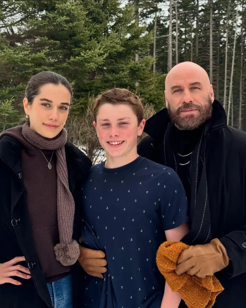 John Travolta (R) with daughter Ella and son Benjamin