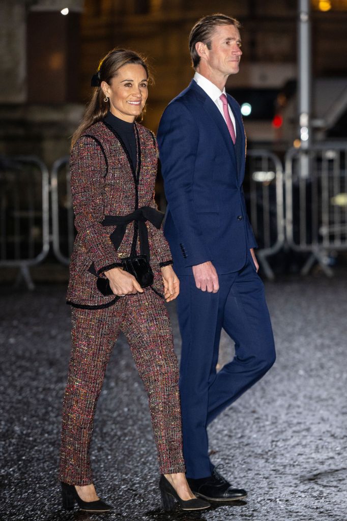 Pippa Middleton and James Matthewsattends the Together At Christmas carol service at Westminster Abbey in London, United Kingdom on December 08, 2023 (Photo by Stringer/Anadolu via Getty Images)