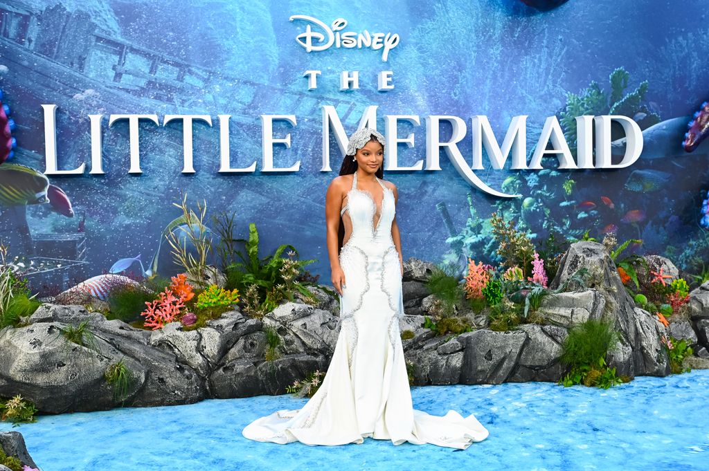 Halle Bailey attends the UK Premiere of "The Little Mermaid" at Odeon Luxe Leicester Square on May 15, 2023 in London, England.