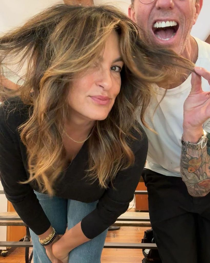 Chris McMillan shows off the blonde highlights he added for Mariska Hargitay in a photo shared on Instagram