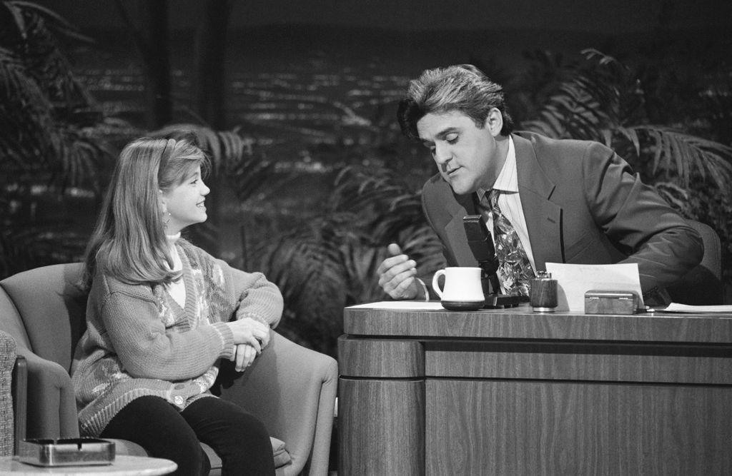 Anna in black and white photo on Jay Leno's show