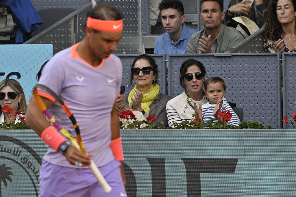 Rafael Nadal plays tennis