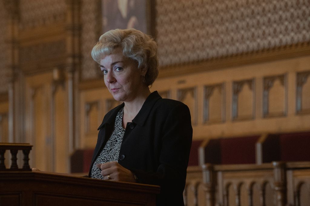 woman standing in court room