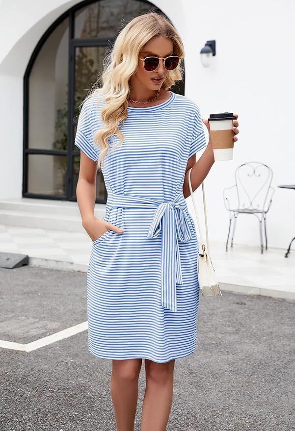 Amazon Blue and white striped dress