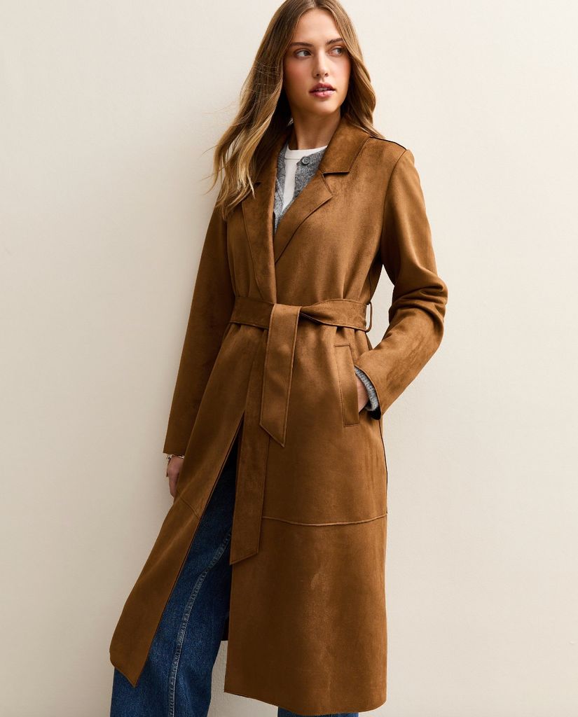 নতুন চেহারা Suede ট্রেঞ্চ কোট
