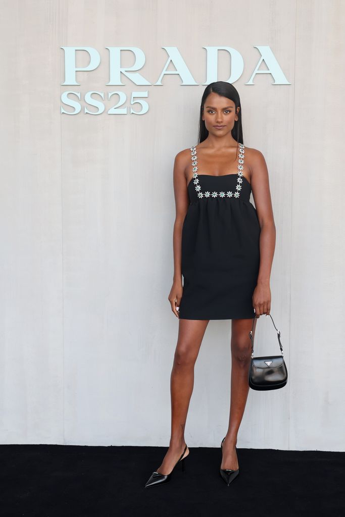 Simone attended the Prada Spring/Summer 2025 Womenswear fashion show during Milan Fashion Week 