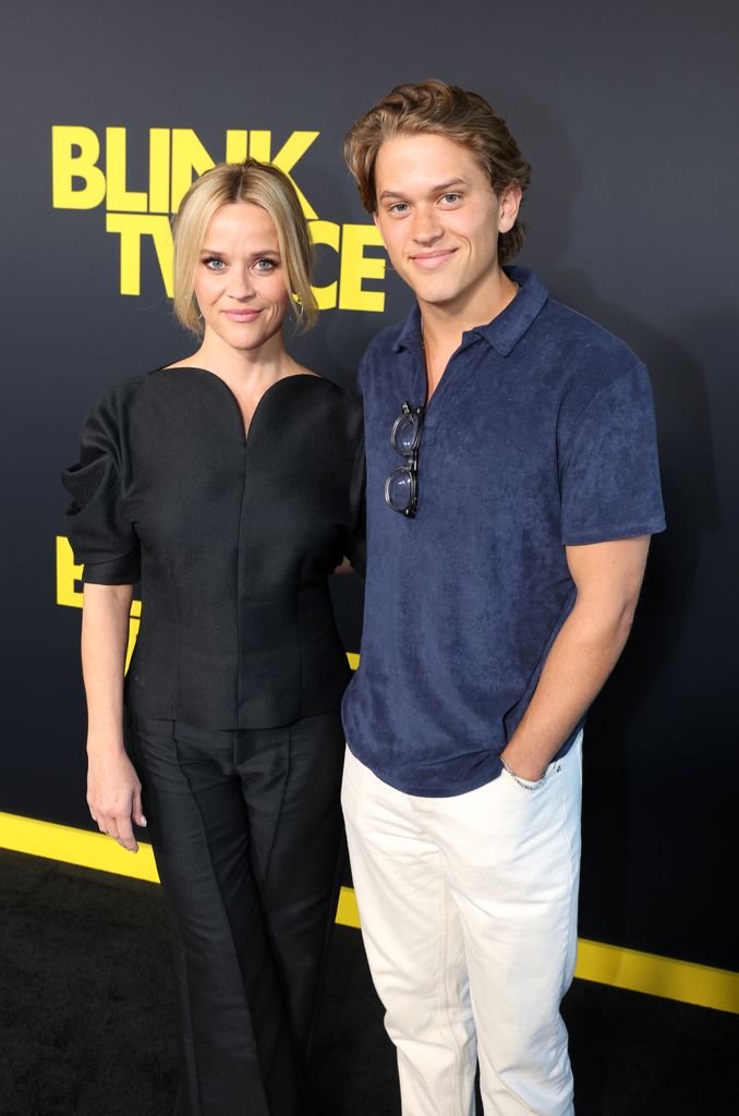 Reese Witherspoon (L) and Deacon Reese Phillippe at Amazon MGM Studios Premiere of "Blink Twice" 