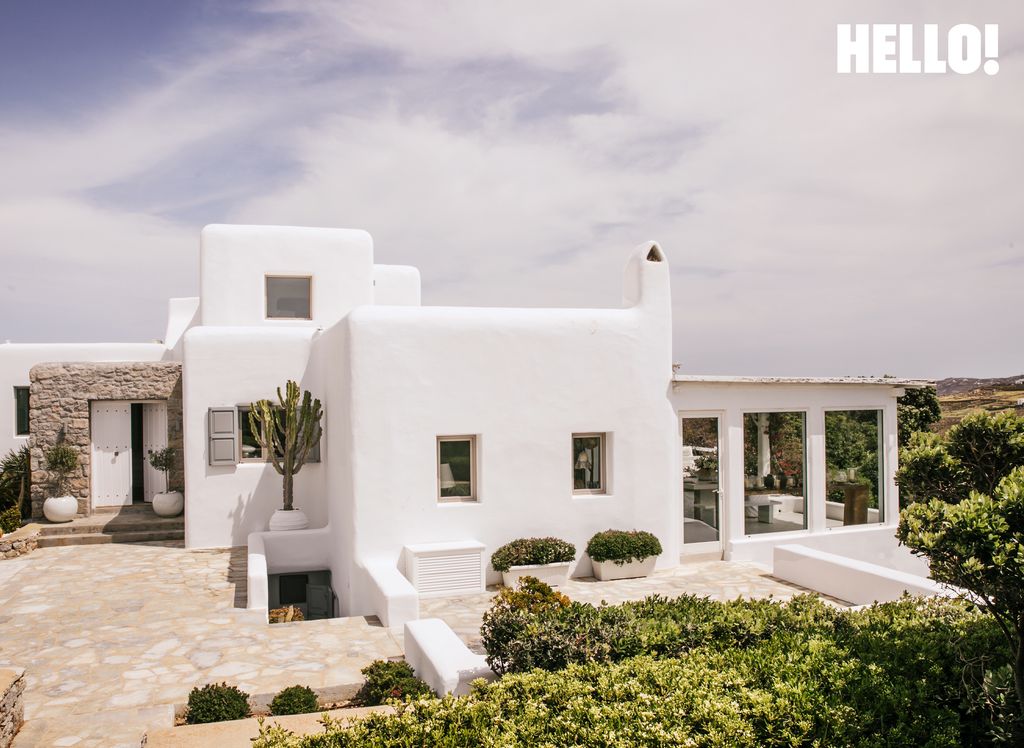 The outside of the Mykonos home 
