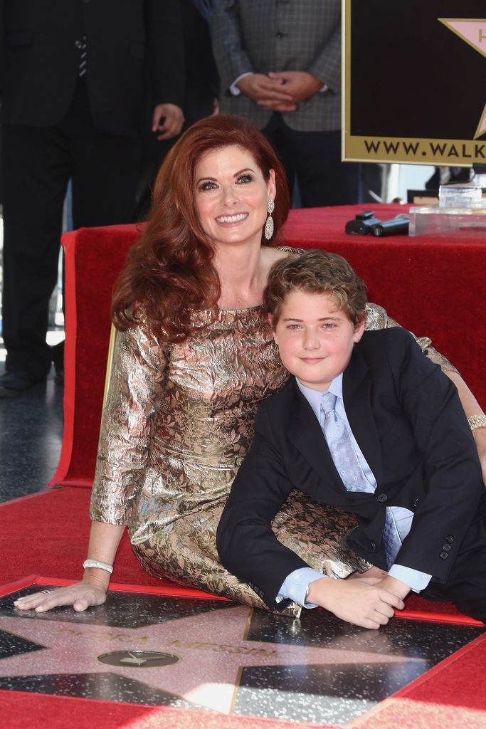 Debra Messing and Roman Zelman attend a Ceremony Honoring Debra Messing With Star On The Hollywood Walk Of Fame on October 6, 2017 in Hollywood, California