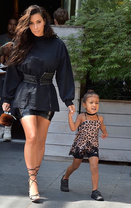 The Kardashians Wearing Yeezy Clothing and Shoes  Kim kardashian and  north, Kim kardashian outfits, North west kardashian