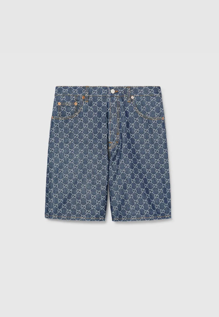 Low Waist GG Denim Jacquard Shorts by gucci
