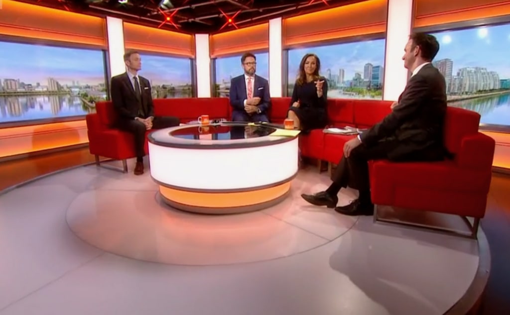BBC Breakfast studio with four presenters
